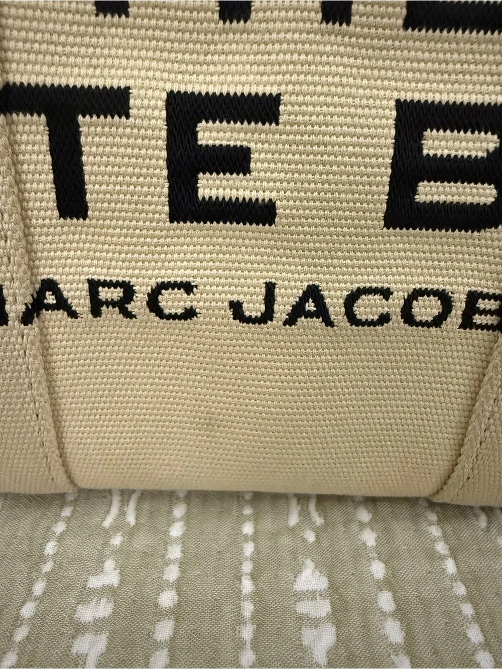 Marc Jacobs Beige Canvas 'The Tote Bag' with Black Accents